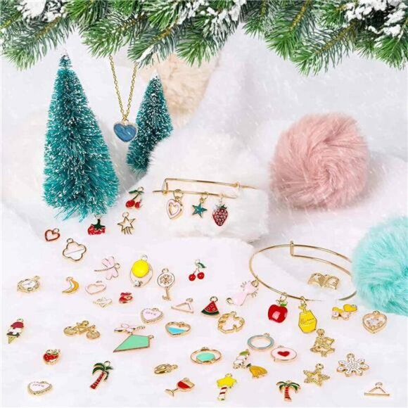 200Pcs Jewelry Charms Bulk Mixed Metal Enamel DIY Necklace Bracelet Craft Kit - Picture 5 of 7